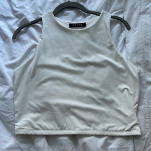 Double lined crop high neck tank top